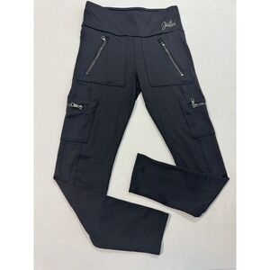 Justice Active Girl Black Ankle Leggings Size 10 Elastic Waist Stretch